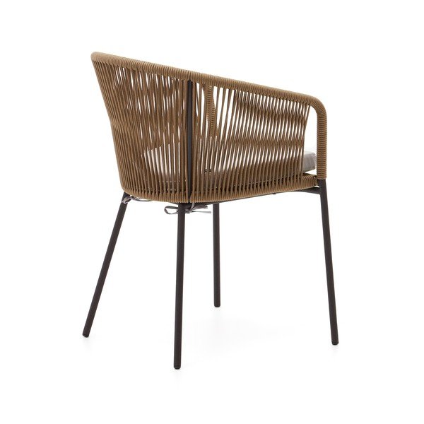 Bež metalna/podstavljena vrtna stolica Yanet – Kave Home-image-4