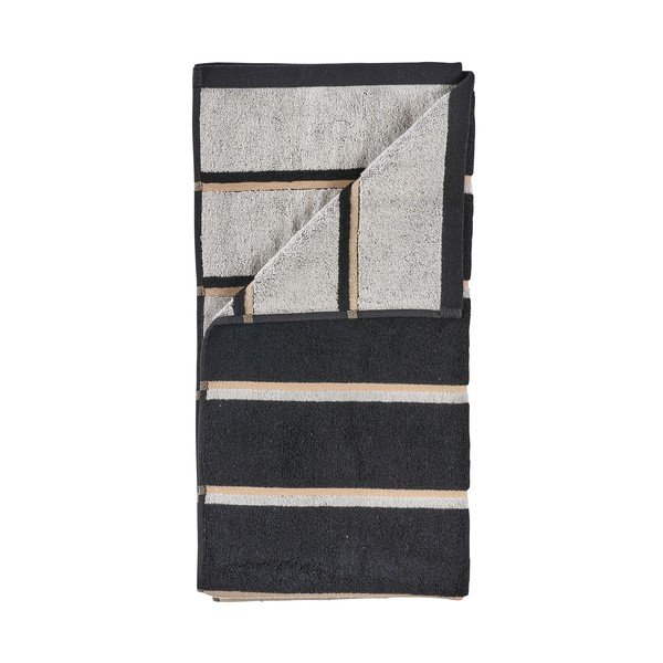 Crni/svijetlo sivi pamučan ručnik 70x140 cm Sauna – Zone