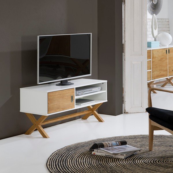 Bijeli TV stol Marckeric Leidi, 110 x 52 cm-image-1