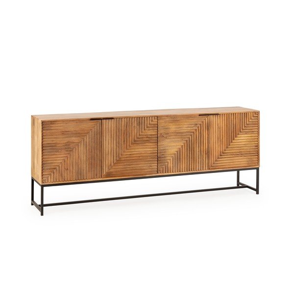 Komoda od masivnog manga u prirodnoj boji 210x80x40 cm Nereida – MOME