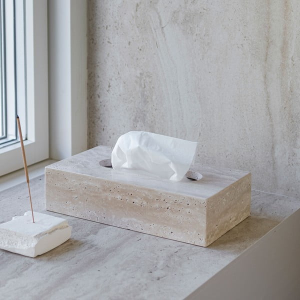 Kamena kutija za maramice Travertine – Mette Ditmer Denmark-image-1