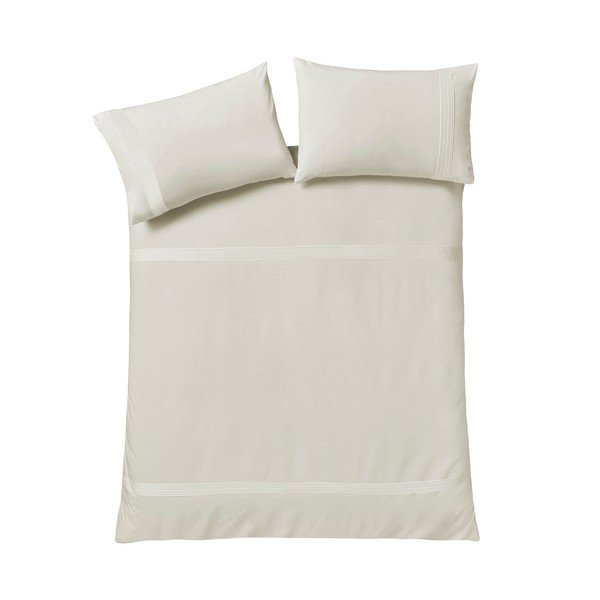 Krem posteljina za krevet za jednu osobu 135x200 cm Pintuck Easy Iron Percale – Catherine Lansfield