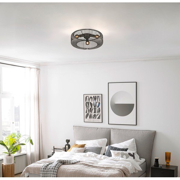 Crna stropna svjetiljka Cage – Fischer & Honsel-image-1