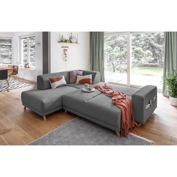 Siva sklopiva/s prostorom za odlaganje kutna garnitura (s lijevim kutom/u obliku slova L) Classy Sophie – Miuform-image-4