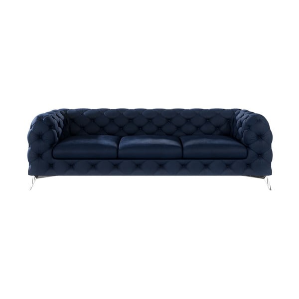 Tamno plava baršunasti sofa 243 cm Chelsea – Ropez