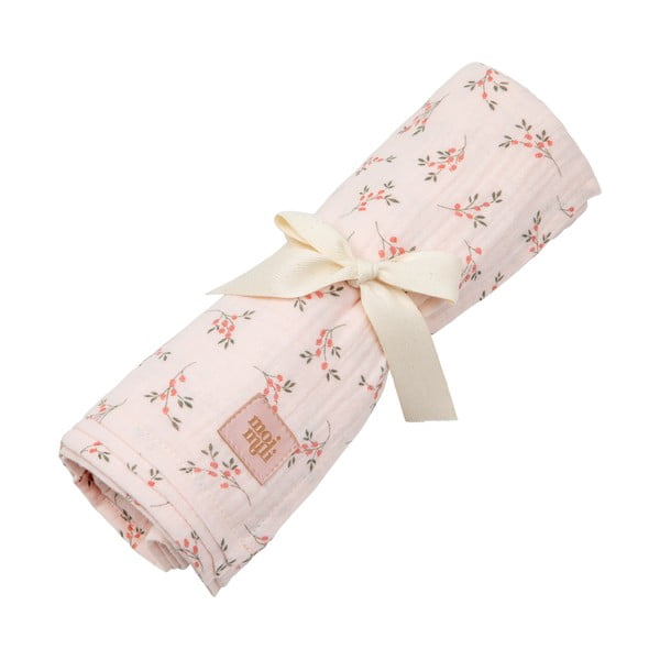 Ružičasta deka za bebe od muslina 100x100 cm Tiny Flowers - Moi Mili