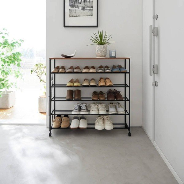 Crni metalni stalak za cipele 90,5x87x26 cm Tower – YAMAZAKI-image-2