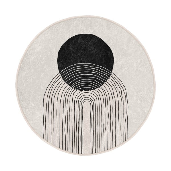 Crno-bijeli periv/pogodan za robotski usisavač okrugli tepih ø 100 cm Comfort – Mila Home