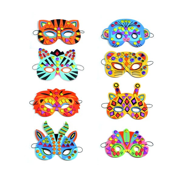 Set za izradu 8 maski životinje Djeco Jungle