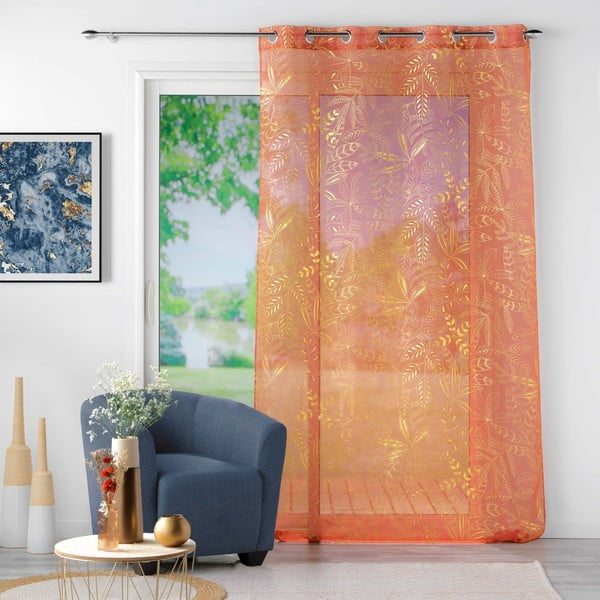Narančasta prozirna zavjesa 140x280 cm Belflor – douceur d'intérieur-image-2