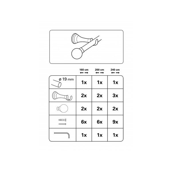 Metalna karniša 200 cm Polaris - Gardinia-image-2