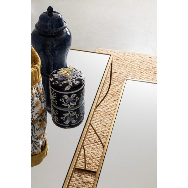 Pomoćni stolovi u setu 2 kom sa staklenom pločom stola u zlatnoj boji 33x104 cm Elenor – Bizzotto-image-1