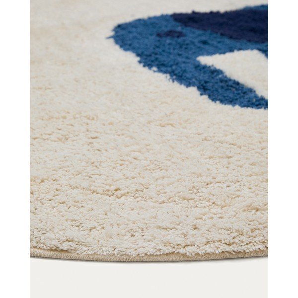 Periv/ručno rađen pamučan dječji tepih boje slonovače ø100 cm Tandani – Kave Home-image-3