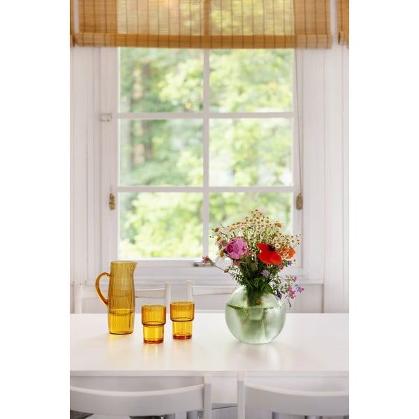 Zelena staklena vaza Hübsch Sole, visina 20 cm-image-2