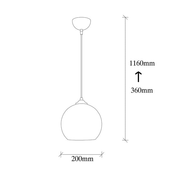 Oker žuta/crna viseća svjetiljka sa staklenim sjenilom ø 20 cm Camini – Opviq lights-image-4