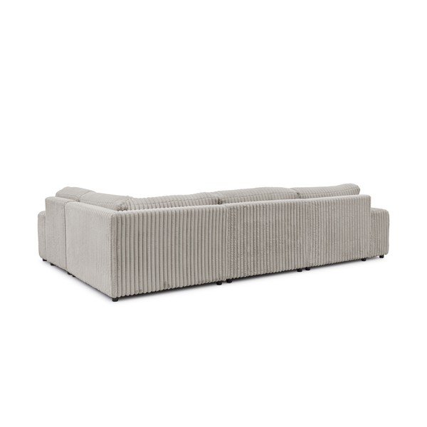 Svijetlo siva kutna garnitura od samta (s desnim kutom/u obliku slova "U") Justin – Ropez-image-3