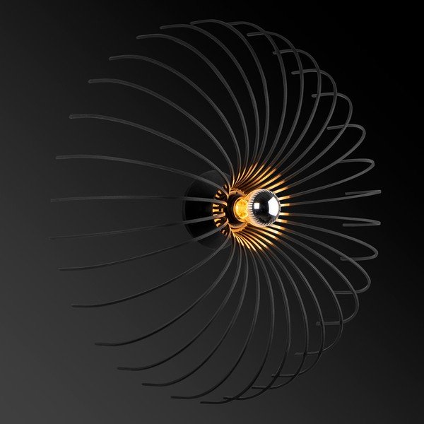 Crna zidna svjetiljka Opviq lights Aspendos, ø 56 cm-image-4