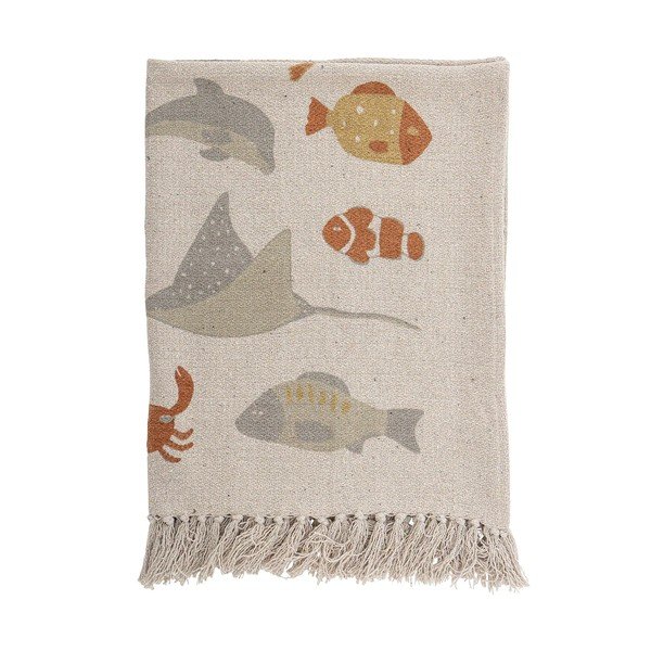 Bež pamučna dječja deka 100x80 cm Abaas - Bloomingville Mini-image-1