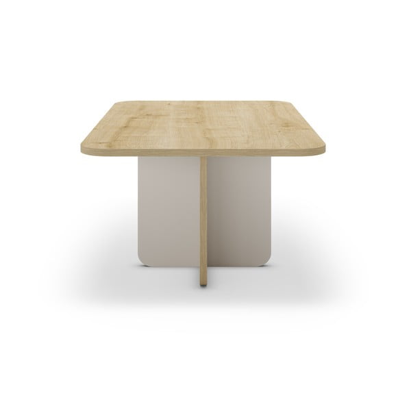 Krem/u prirodnoj boji stolić za kavu s pločom stola u dekoru hrasta 56x100 cm Hillary – Marckeric-image-3