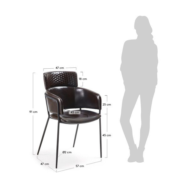 Set od 2 crne blagovaonske stolice La Forma Rhett-image-1