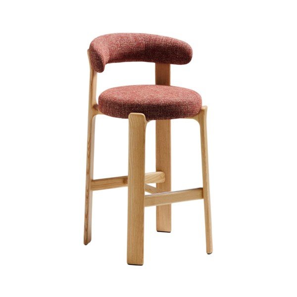 Barska stolica od čvrste jeseni boja terakote/u svijetloj prirodnoj boji (visine sjedala 75 cm) Granite – Kave Home