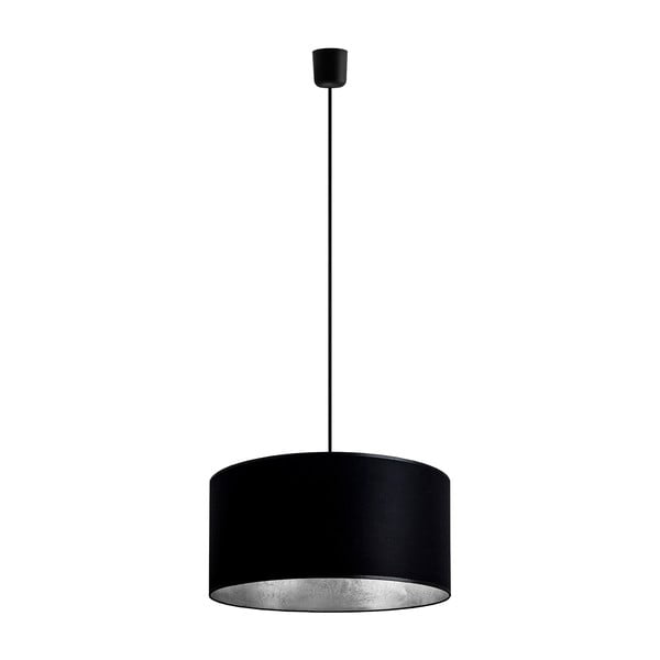 Crna stropna svjetiljka s detaljima u srebrnoj boji Sotto Luce Mika, Ø 40 cm