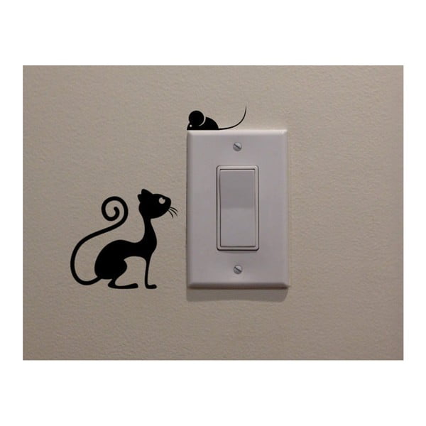 Dekorativna naljepnica Cat & Mouse, visina 11 cm