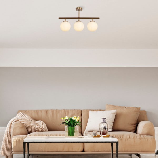 Stropna svjetiljka u brončanoj boji sa staklenim sjenilom ø 15 cm Atmaca – Opviq lights-image-3