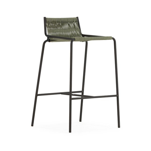 Zelena metalna barska stolica (visine sjedala 65 cm) Emily – Marckeric