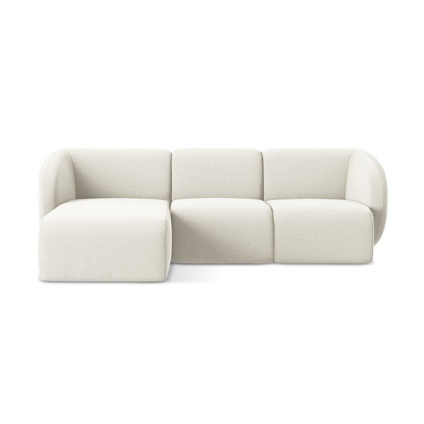 Bež baršunasti kutna garnitura (s lijevim kutom/s ležaljkom) Lani – Makamii