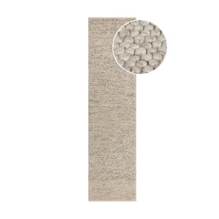 Svijetlo siva ručno rađena staza od mješavine vune 60x230 cm Minerals – Flair Rugs