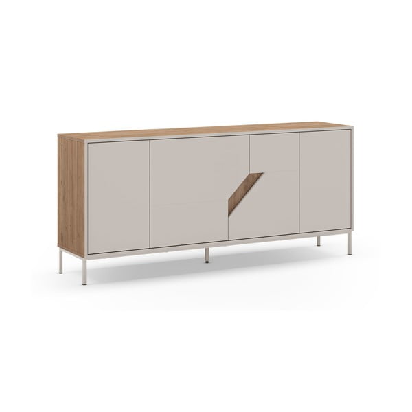 Krem/u prirodnoj boji komoda u dekoru hrasta 180x80x40 cm Lilou – Marckeric-image-2