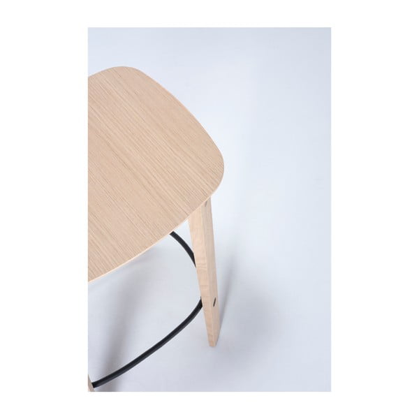 Barska stolica od punog hrasta u prirodnoj boji (visine sjedala 65 cm) Nora – Gazzda-image-4