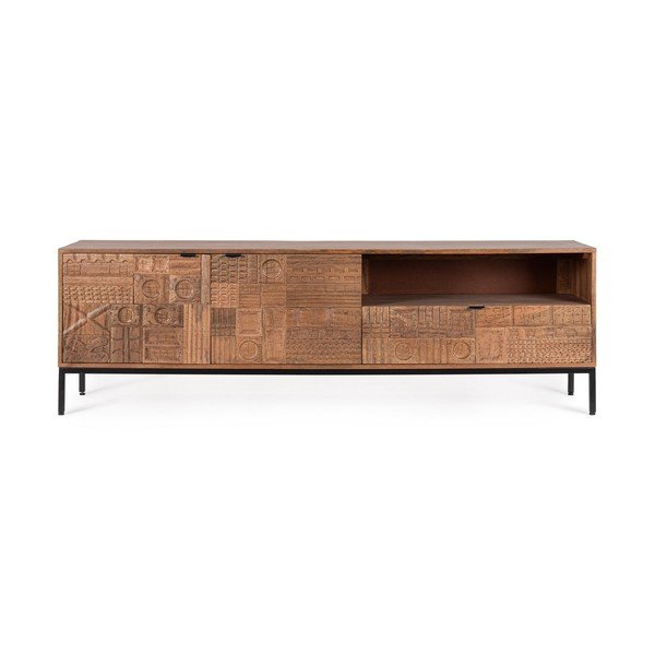 TV komoda od masivnog manga u prirodnoj boji 180x55x42 cm Kindia – Bizzotto