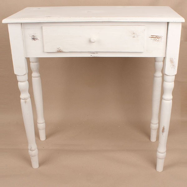 Drveni stol s ladicom White Days, 74x78 cm