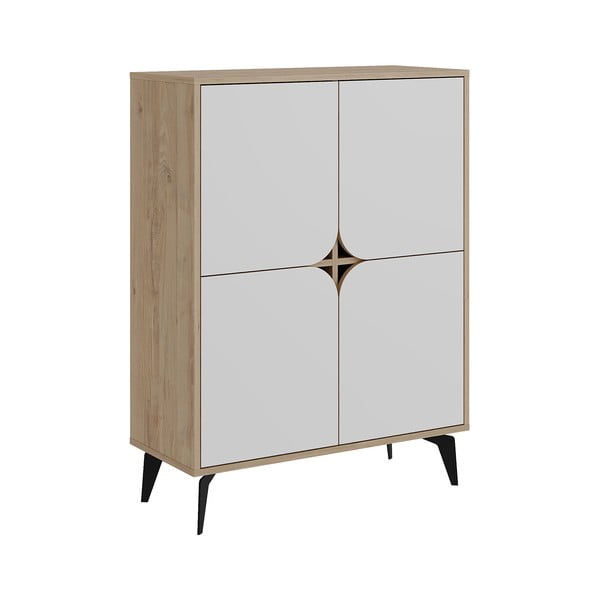 Bijeli/u prirodnoj boji ormarić u dekoru hrasta 90x120 cm Nola – Marckeric-image-2