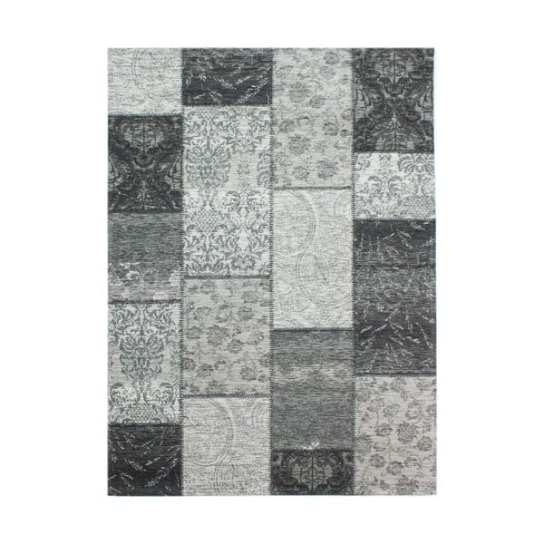Tamno sivi tepih Flair Rugs Patchwork Chennile crno sivi, 120 x 170 cm