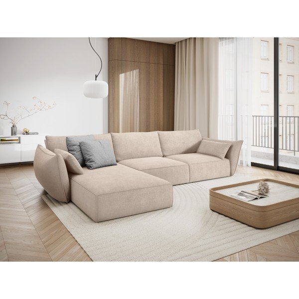 Bež kutna garnitura (lijevi kut) Vanda - Mazzini Sofas-image-1