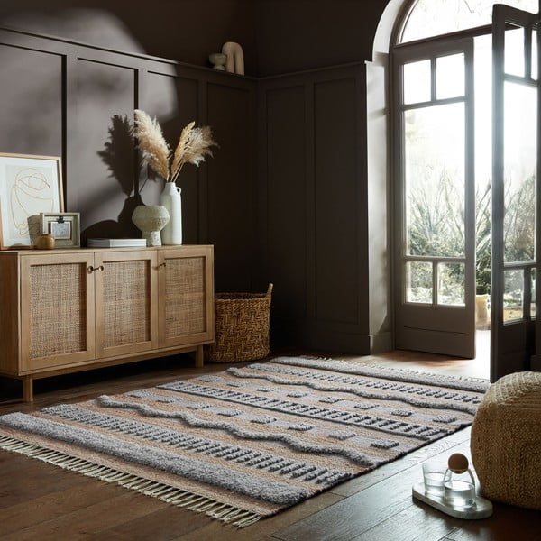 Svijetlo sivo-u prirodnoj boji tepih 160x230 cm Medina – Flair Rugs-image-1