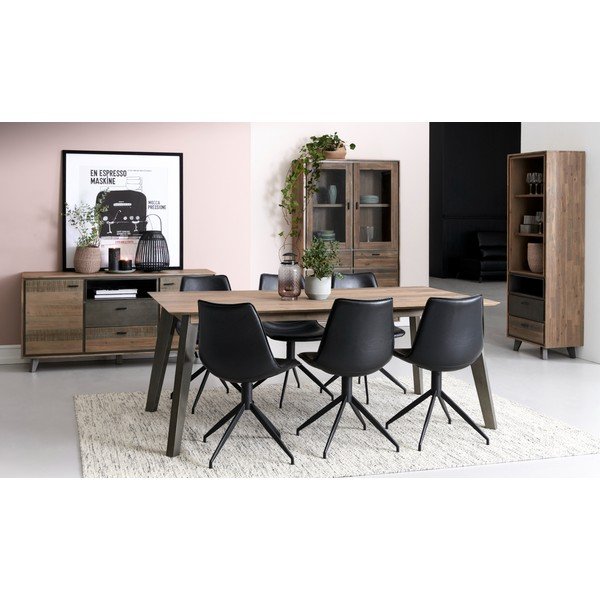 Vitrina od masivnog bagrema u prirodnoj boji 110x187 cm Malaga – Furnhouse-image-1