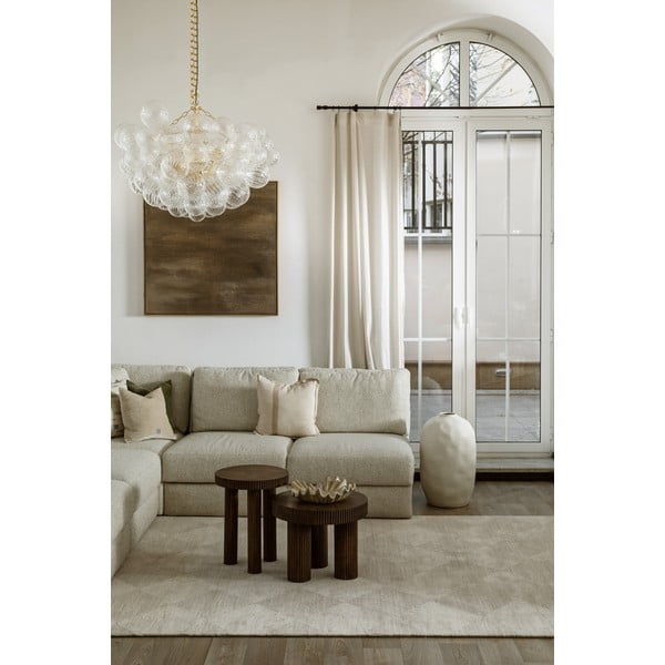 Bež vunen tepih 133x190 cm Agnus Checkered – Agnella-image-1