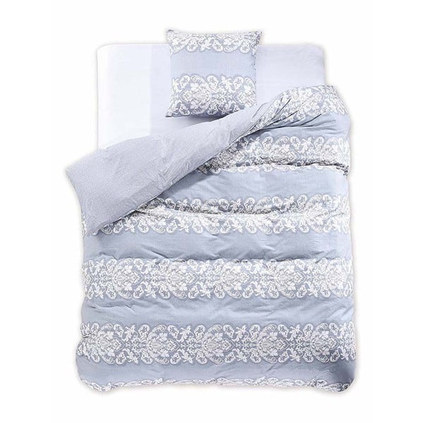 Svijetloplava dvostrana pamučna posteljina za bračni krevet DecoKing Diamond Tenshi, 200 x 220 cm