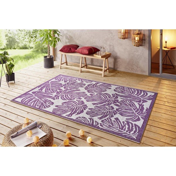 Ljubičasto-bež vanjski tepih NORTHRUGS Monstera, 140 x 200 cm-image-1