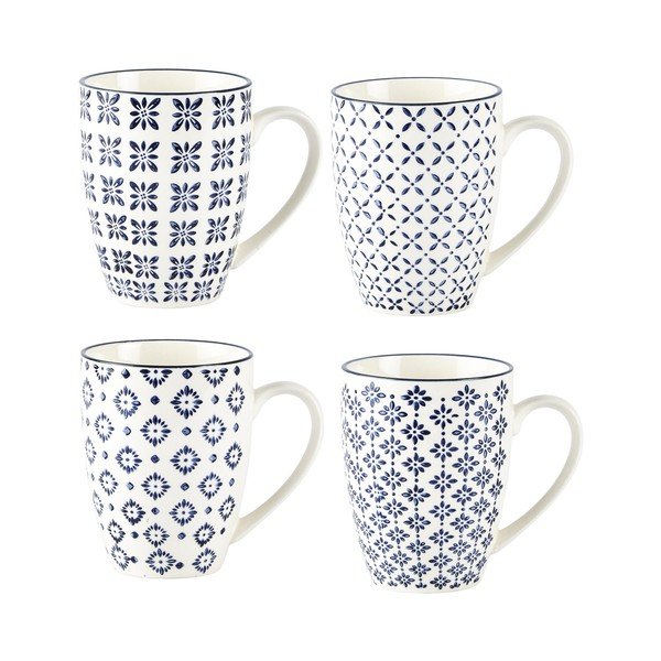 Set od 4 keramičke šalice Villa Collection Pattern Classic, 350 ml