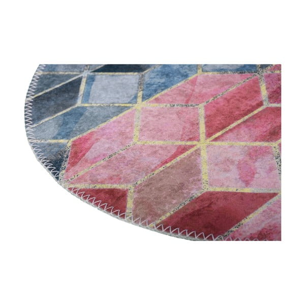 Ružičasto-svijetlo sivi perivi okrugli tepih ø 100 cm – Vitaus-image-2