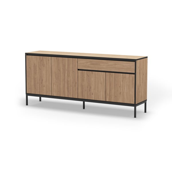 Niska komoda u dekoru hrasta u prirodnoj boji 180x80 cm Lorenza – Marckeric-image-2