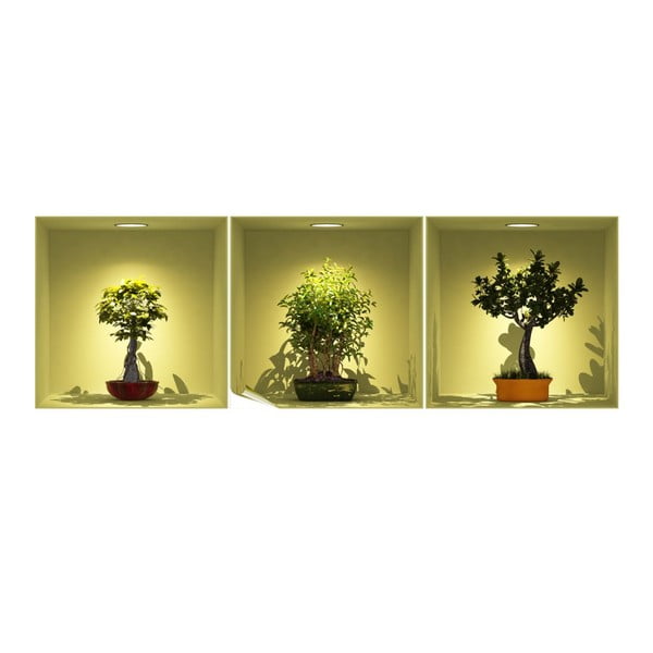 Set s 3 naljepnice s 3D efektom Ambiance Bonsai Trees On Spot-image-1