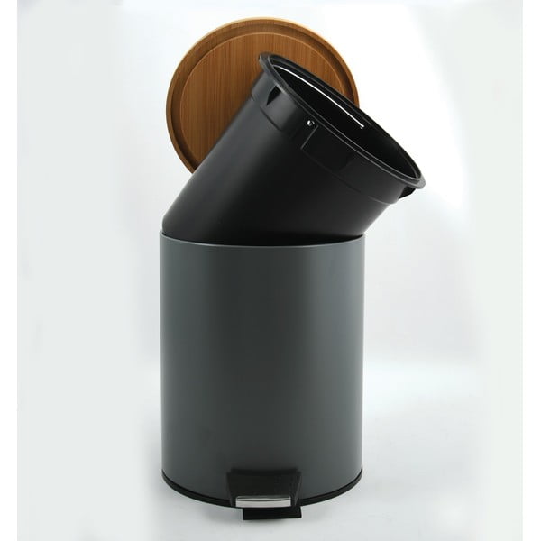 Tamno siva željezna kanta za smeće s pedalom 3 l   Adonis – Spirella-image-2