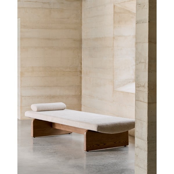 Bež/u tamnoj prirodnoj boji ležaljka od šenila (promjenjiva) Topaz – Kave Home-image-1