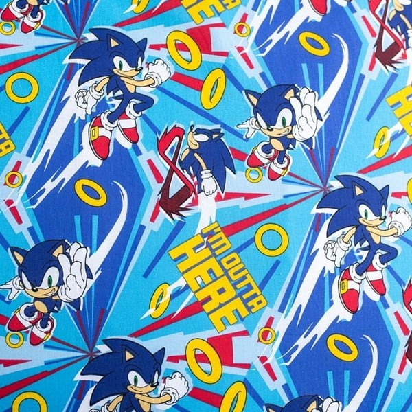 Plava pamučna dječja posteljina za krevet za jednu osobu 140x200 cm Sonic "Let´s go" – Jerry Fabrics-image-4